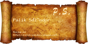 Palik Sándor névjegykártya