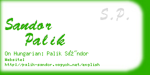 sandor palik business card